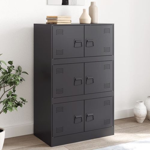 Vidaxl Buffet Noir 67x39x107 Cm Acier
