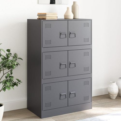 Vidaxl Buffet Anthracite 67x39x107 Cm Acier