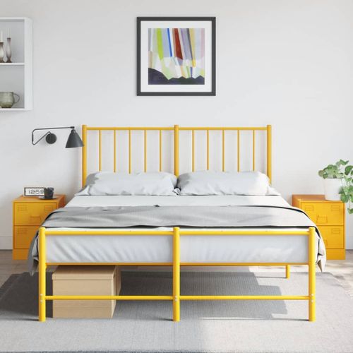 Vidaxl Tables De Chevet 2 Pcs Jaune 34,5x39x44 Cm Acier