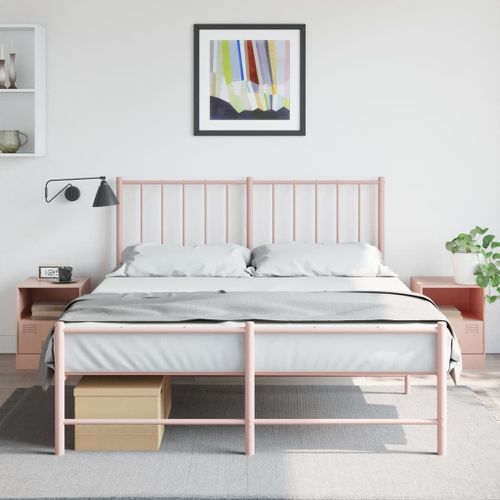 Vidaxl Tables De Chevet 2 Pcs Rose 34,5x39x44 Cm Acier
