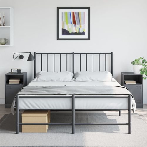 Vidaxl Tables De Chevet 2 Pcs Anthracite 34,5x39x62 Cm Acier