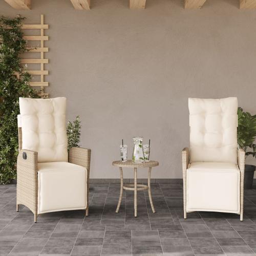 Vidaxl Chaises Inclinables De Jardin Lot De 2 Avec Repose-Pied Rotin