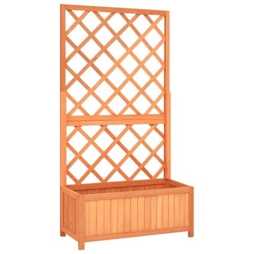 Vidaxl Jardinière À Treillis Jardin Marron 70x30x135 Cm Bois De Sapin