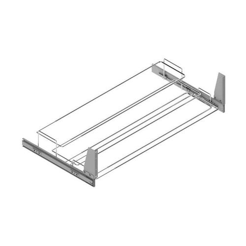 Range Chaussures Coulissant Pour Façade - Charge : 45 Kg - Profondeur : 485 Mm - Hauteur : 135 Mm - Décor : Chromé - Largeur Maxi : 1000 Mm - Largeur Mini : 640 Mm - Matériau : Acier - Menage&confort