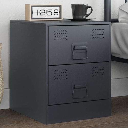 Vidaxl Table De Chevet Anthracite 34,5x39x44 Cm Acier