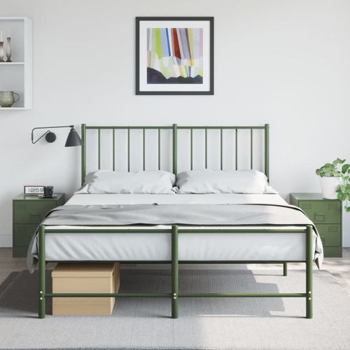 Vidaxl Tables De Chevet 2 Pcs Vert 34,5x39x44 Cm Acier