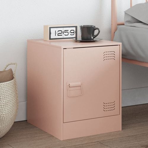 Vidaxl Table De Chevet Rose 34,5x39x44 Cm Acier