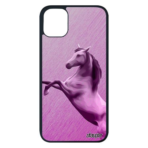 Coque En Silicone Iphone 11 Pro Max Cheval Rose Housse Design Rigide Equitation Animaux Portable Telephone Poney Animal Effet