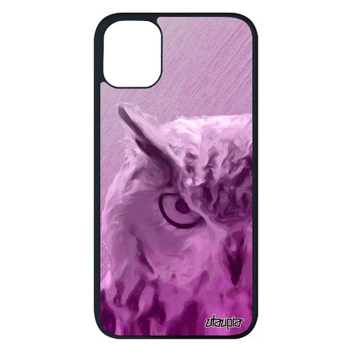 Coque Hibou Antichoc Pour Iphone 11 Pro Max Silicone Metal Effet Tpu Mobile Case Texture Rose Oiseau Animaux Chouette Design