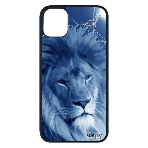 Coque En Silicone Iphone 11 Pro Max Lion Rigide Fauve Bleu 128 Go Roi Design Case Lionne Animaux Housse Original Felin Animal
