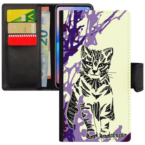 Coque Chat Iphone 11 Pro Max Rabat Chaton Tigré 128 Go Portable Mobile Minou Ethnique Art Tribal Femme Fantaisie Mignon Petit