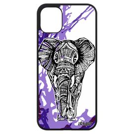 Coque Pour Iphone 11 Silicone Elephant Violet Portable Smartphone Tribal Azteque Motif Alu Arbre Dessin Ganesh Animal Sagesse