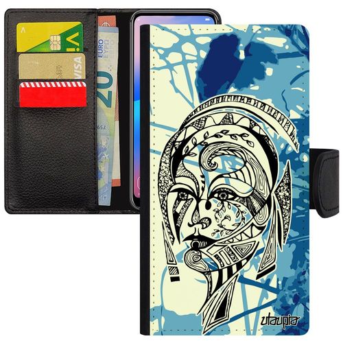 Coque Telephone Pour Iphone 11 Pro Max Cuir Rabat Femme Leather Feuilles 4g Azteque Fleur Fille Nature Portrait Dessin 128 Go