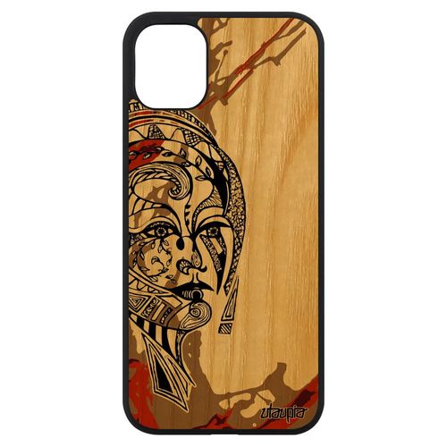 Coque Bois Iphone 11 Silicone Femme Telephone Marron Azteque Cover Tribal Etui Feerique Ethnique 4g Case Animal Impression De