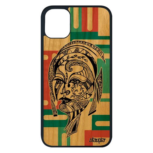 Coque Pour Iphone 11 Pro Max En Bois Et Silicone Femme Azteque Unique Rigide Tribal Fee Housse Ethnique Dessin Case Vert Fille