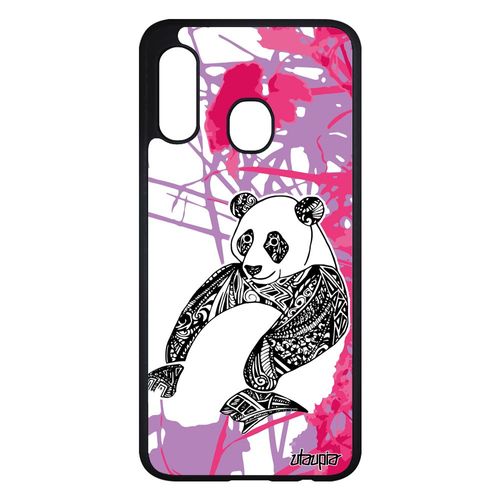 Coque Telephone Pour Samsung Galaxy A20e Silicone Panda Ethnique Dessin Jolie Animal Bebe Bumper Azteque Etui Garcon 4g Housse Rose