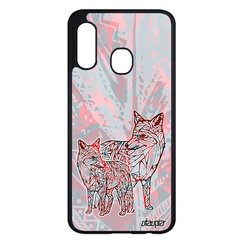 Coque Pour Samsung Galaxy A20e En Silicone Renard Multicolore Bebe Plume Portable Pastel Tpu Foret De Protection Mobile Solide Rouge