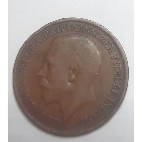 1/ 2 Penny Pièce Circulante Royaume Uni Roi George V 1916 Gr_30