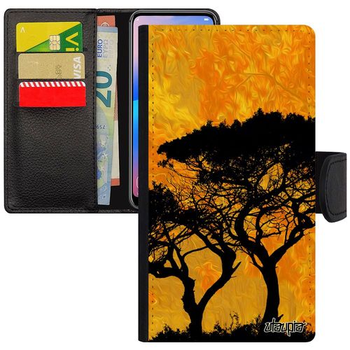 Coque Arbres Iphone 11 Rabat Etui Ecolo Original Feuilles Paysage Nature Savane Orange Afrique Peinture 4g Soleil Housse 64 Go