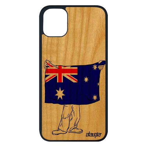 Coque Silicone Iphone 11 Pro Max Bois Drapeau Australie Australien Football Tpu 128 Go 4g Motif Case Foot Coupe Du Monde Jo De