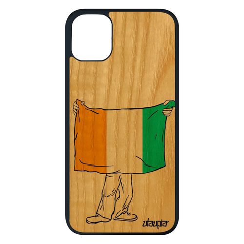 Coque En Bois Silicone Drapeau Cote D'ivoire Ivoirien Iphone 11 Pro Max Foot 128 Go Noir Jeux Olympiques Coupe D'afrique Can