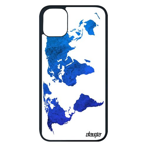 Coque Carte Monde Pour Iphone 11 Pro Max En Silicone Design Motif Texture Terre 128 Go Mobile Etui Atlas Bleu Original Planete