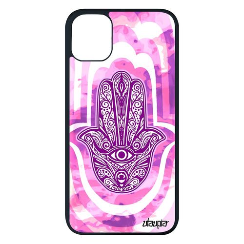 Coque Main De Fatma Pour Iphone 11 Pro Max En Silicone Telephone Unique Fille Rose Talisman Fatima Berbere Rigide Etui Symbole