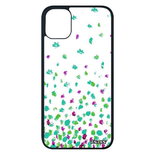 Coque Silicone Confettis Pois Pour Iphone 11 Pro Max Telephone Design 128 Go Alu Petales Romantique Smartphone Vert Effet Fond