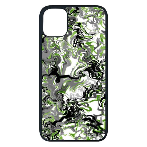 Coque Iphone 11 Pro Max Silicone Marbre Peinture Forme Motif Unique Effet Fond Vert Ondulé Case Design 512 Go Personnalisé De