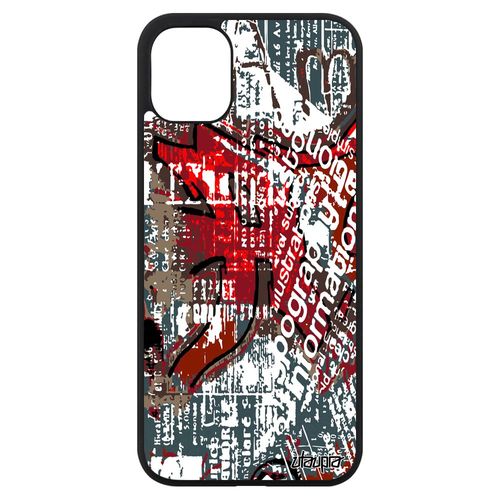 Coque Street Art Iphone 11 Silicone Graffiti Antichoc Peinture Tagué Marron Ecriture Design Etui Coloré Souple Texture Motif