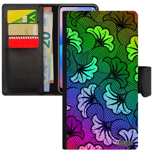 Coque Wax Pour Iphone 11 Pro Max Motif Vert Ethnique Africain Tissu Etui Pu Coloré Afrique Imprimé Telephone De Made In France