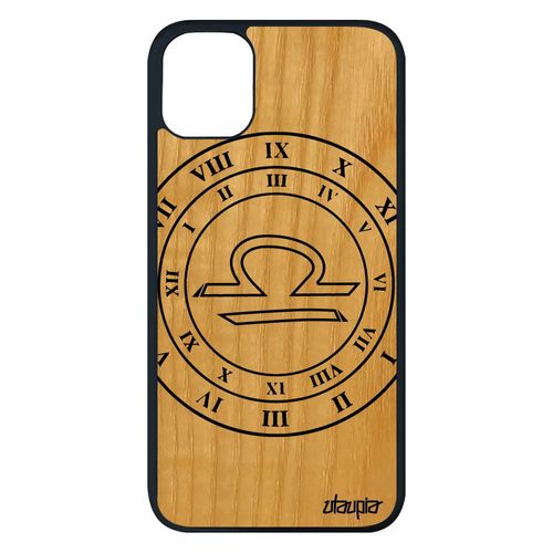 Coque Pour Iphone 11 Pro Max Bois Silicone Signe Astrologique Balance Noir Horloge Astronomie Housse Frêne 128 Go Noir Etoiles