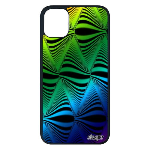 Coque Pour Iphone 11 Pro Max Silicone Illusion D'optique Vague De Protection Effet Mirage Vert Antichoc Arc En Ciel Gay Pride