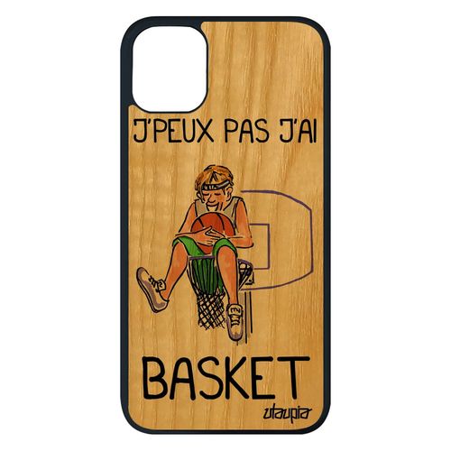 Coque Humour J'peux Pas J'ai Basket Iphone 11 Pro Max Bois Silicone Homme Comique Texte Portable Ballon De De Protection Vert