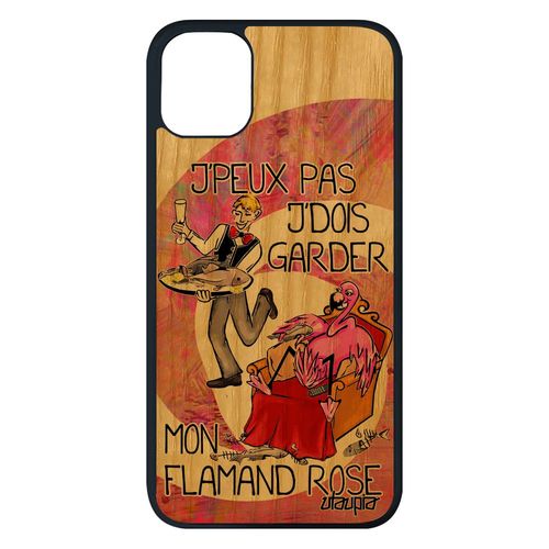 Coque Silicone Iphone 11 Pro Max En Bois Je Peux Pas J'dois Garder Mon Flamand Rose Drole Telephone Cartoon Case Rose Paradis