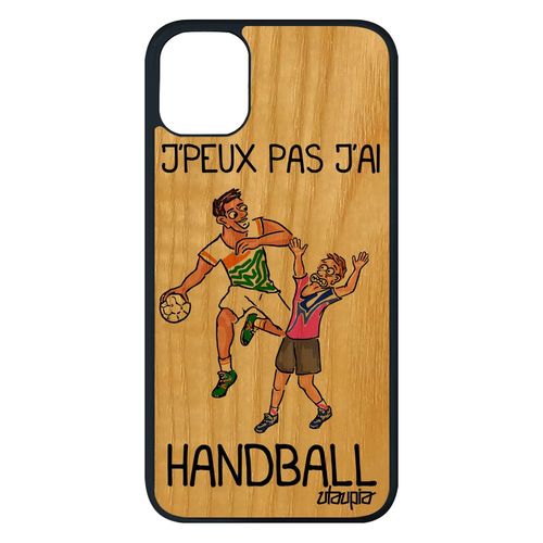 Coque Iphone 11 Pro Max Bois Silicone J'peux Pas J'ai Handball Hand Bd Comique Case Sport Humoristique Pas Cher Humour Rose De