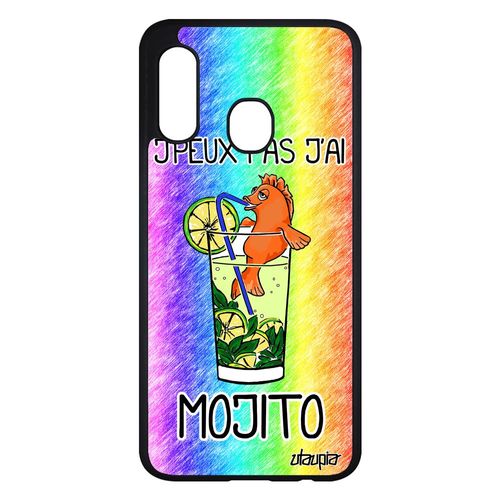 Coque Samsung Galaxy A20e Silicone J'peux Pas J'ai Mojito 4g Case Etui Dessin Humoristique Bourré Comique Vert Solide Bd Telephone