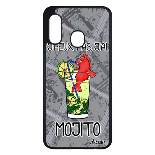 Coque Pour Samsung Galaxy A20e Silicone Humour J'peux Pas J'ai Mojito Poisson Rouge Apero Bande Dessinée De Protection Comique Tpu