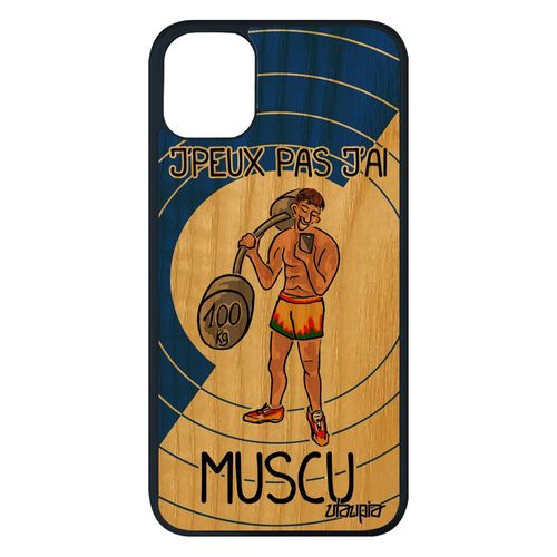 Coque Silicone Iphone 11 Pro Max Bois J'peux Pas J'ai Muscu Humour Crossfit Portable 128 Go Original Bande Dessinée Fitness De