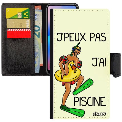 Coque Iphone 11 Pro Max Portefeuille Humour J'peux Pas J'ai Piscine Telephone Natation Blanc Vacances Pu Sport Cover 128 Go De