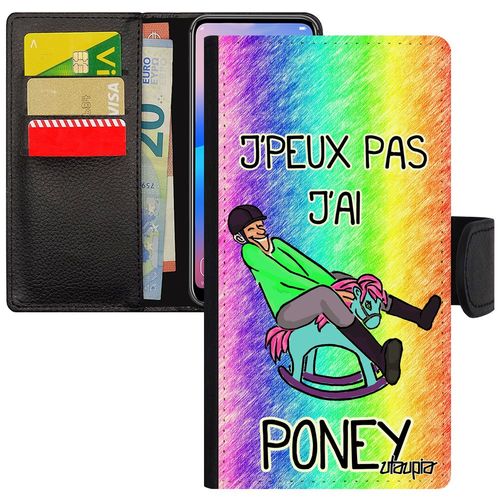 Coque Pour Iphone 11 Pro Max Cuir À Rabat Humour J'peux Pas J'ai Poney Equitation Magnetique Rigide Case Telephone Cheval Vert