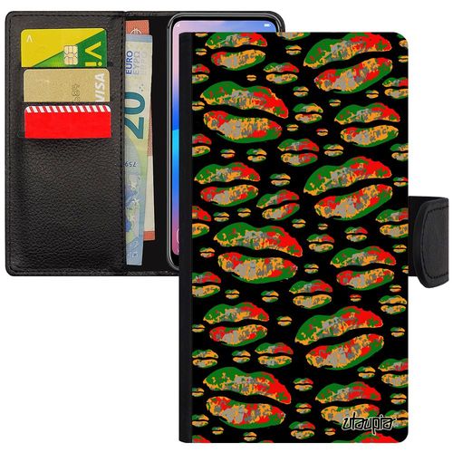 Coque Bouche Pour Iphone 11 Simili Cuir Rabat Fantaisie Cigarette Antichoc Pas Cher Bisou Femme Love Couleur Etui Vert