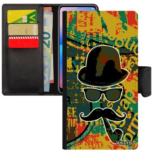Coque Homme Moustache Iphone 11 Pro Max Cuir À Rabat Portefeuille Tag Charlie Vintage De Protection Peinture Vert Homme Rigide