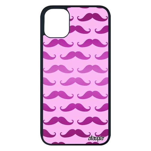 Coque Telephone Iphone 11 Pro Max En Silicone Moustache Rose Impression Homme Pipe Peinture Tpu Chapeau Melon Portable Vintage
