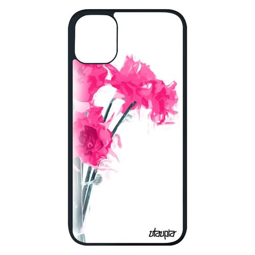 Coque Bouquet De Fleurs Iphone 11 Pro Max Silicone Fille Amour Love Floral Printemps Rose Original Nature De Protection Mobile