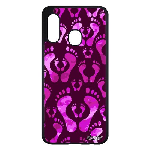 Coque Silicone Samsung Galaxy A20e Pied Colore Antichoc Motif Souple Trace De Pas Image Design Jolie Empreinte Telephone Plage Rose
