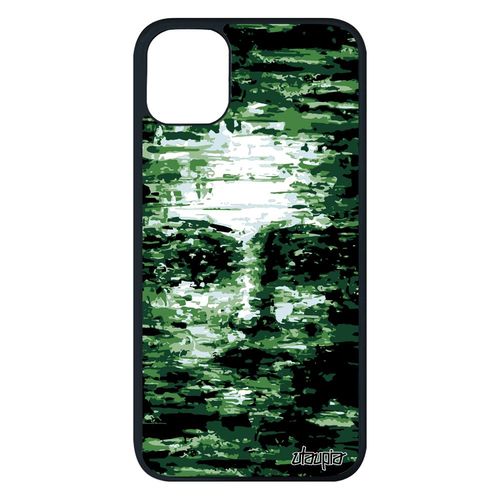 Coque En Silicone Iphone 11 Pro Max Portrait Etui Art 4g Illusion Telephone Portable Vert Artistique Femme Peinture Visage