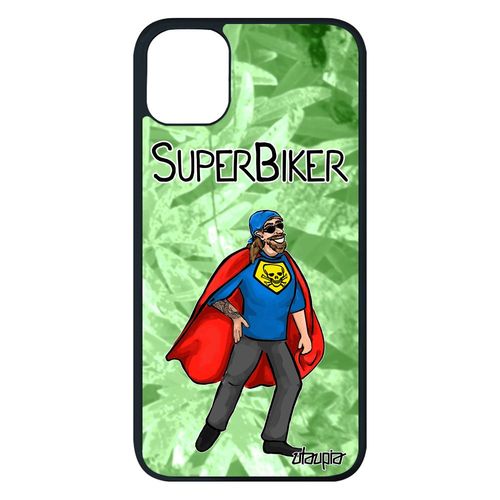 Coque Iphone 11 Pro Max Silicone Super Biker Motard Smartphone Etui Antichoc Dessin Comique Drole Heros Humour 128 Go Bd Tpu