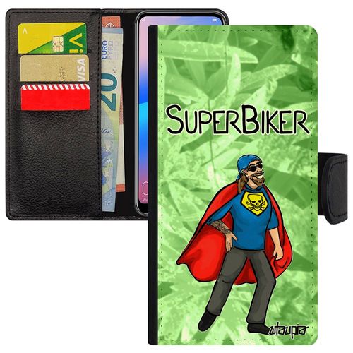 Coque Super Biker Motard Pour Samsung Galaxy A20e Antichoc Comics Vert 4g Housse Comique Texte Heros Bd Humour Drole De