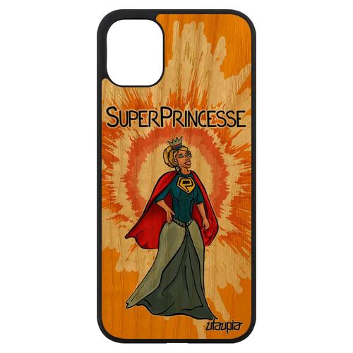 Coque Iphone 11 En Bois Silicone Super Princesse Heros Portable Tpu Bd Case Humoristique Solide Orange Telephone Comics Femme